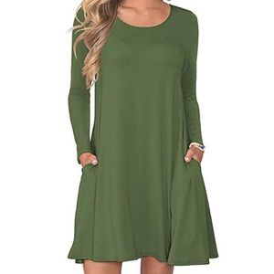 Wneedu Casual Long Sleeve Dress